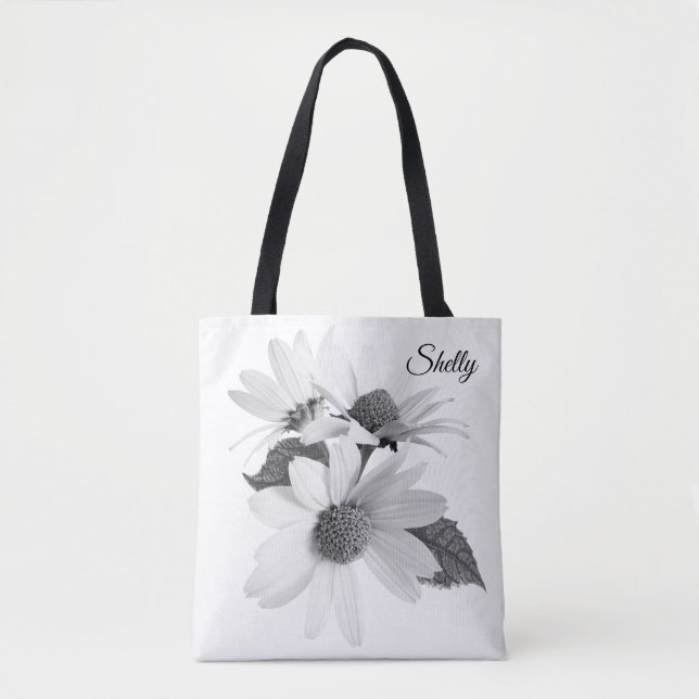 Fleur marguerite Sac fourre-tout réutilisable pers (Devant)