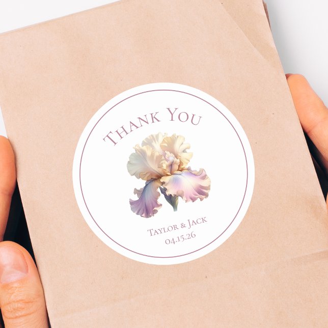 Fleur Mariage de Étiquette de Merci personnalisé (Créateur téléchargé)