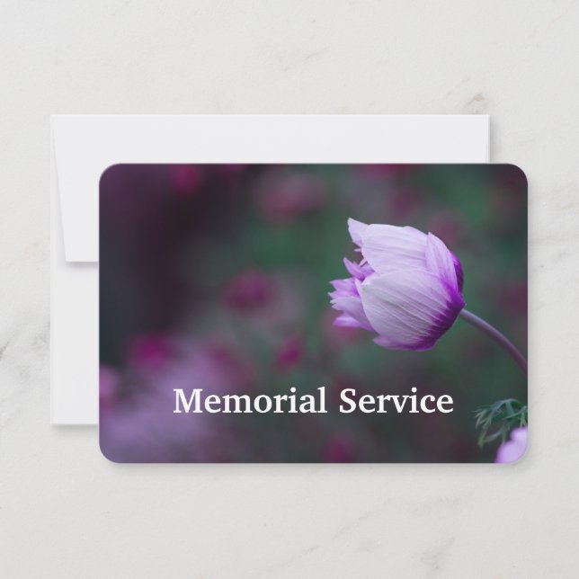 Fleur Mauve Invitation du service Mémorial Photo p (Devant)