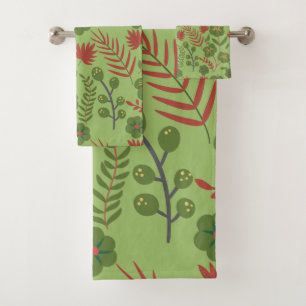 Fleur motif, branche, feuille fleurie verte sans s