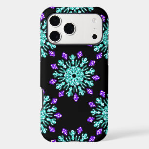 Fleur néon turquoise et violet