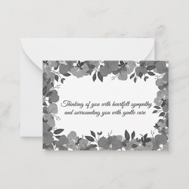 Fleur Noir Et Blanc Sur Cartes De Sympathie (Devant)
