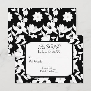 Fleur noire et blanche RSVP
