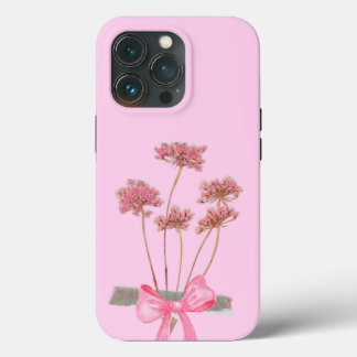 Fleur noire - Pastel Pink Bouquet Bow Coque 🌸 🎀
