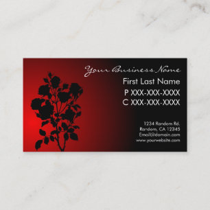 Fleur noire rouge silhouette carte de visite