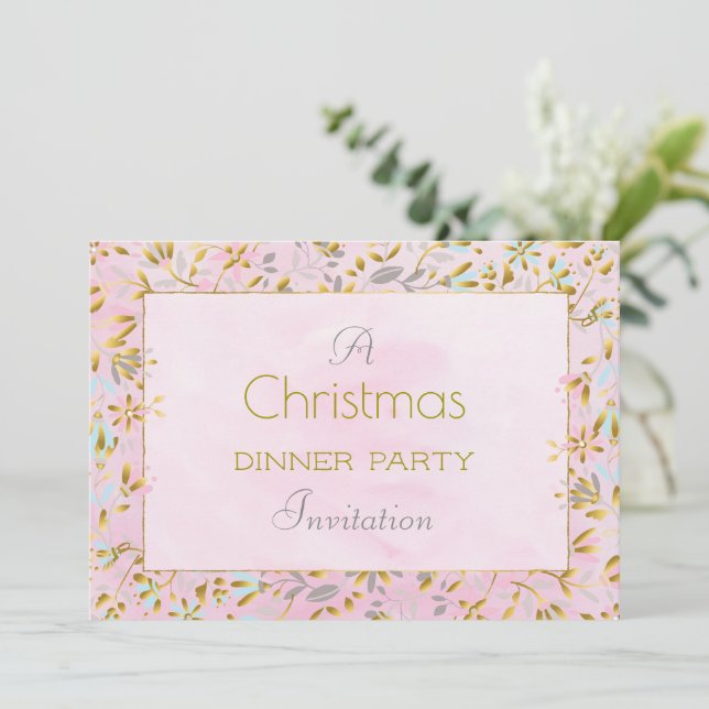 Fleur Pastel fête de Noël 5x7 Invitation (Debout devant)