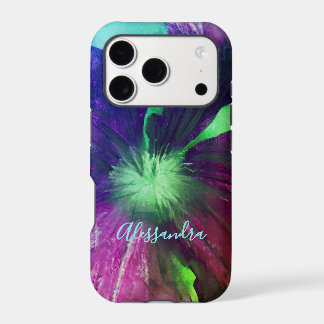Fleur personnalisée aquarelle botanique violet ver