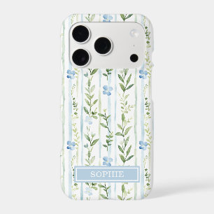 Fleur personnalisée rayée bleue