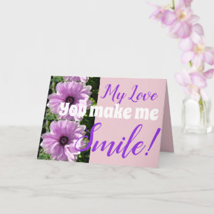 Fleur pourpre Vous Me Faites Sourire Carte Anniver