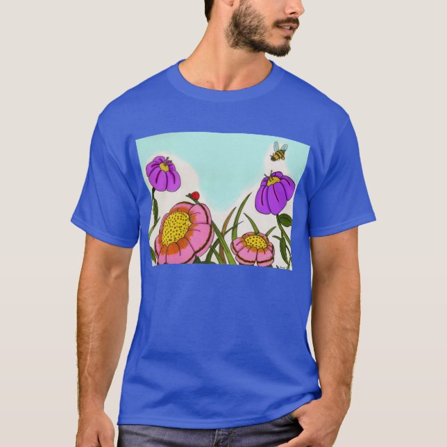Fleur Pré Adulte T-Shirt foncé (Devant)