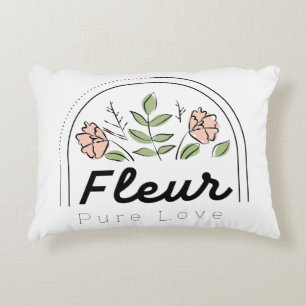 Fleur – Pure Love Floral Logo Accent Pillow