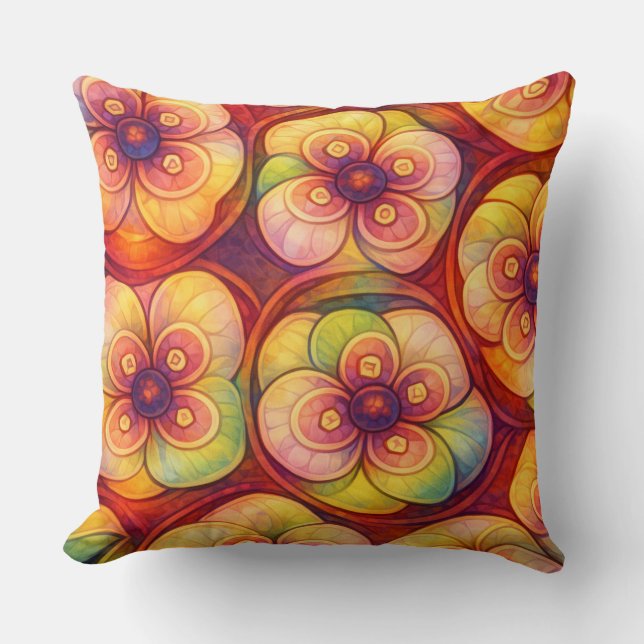 Fleur Radieuse - Coussin Jetable (Recto)