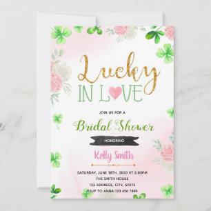 Fleur rose chanceux en amour invitation