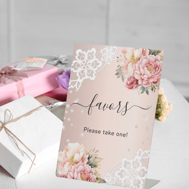 Fleur rose en dentelle signe de faveur (Créateur téléchargé)