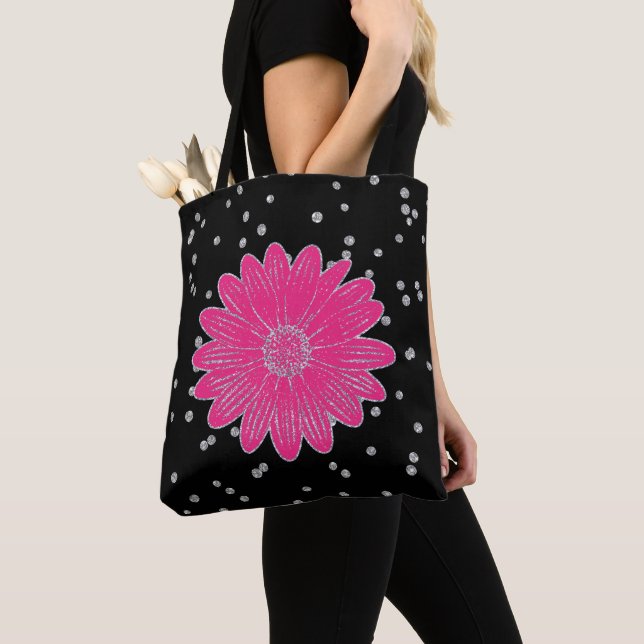 Fleur rose et Sac fourre-tout de Parties scintilla (De près)