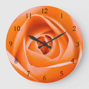Fleur Rose orange Horloge murale acrylique