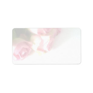 Fleur rose rose imprimable blanc étiquette de adre