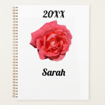 Fleur rose rose sur blanc minimaliste personnalisé