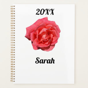 Fleur rose rose sur blanc minimaliste personnalisé
