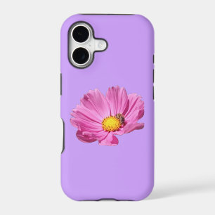 Fleur Rose Vibrante Avec Une Abeille Par Une Journ