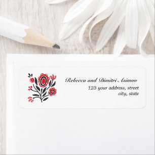 Fleur rouge d'art populaire russe MARIAGE PERSONNA