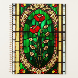 Fleur rouge de verre teinté élégant