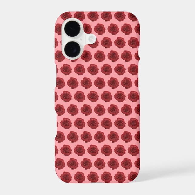 Fleur rouge Motif sans couture sur étui téléphoniq (Verso)