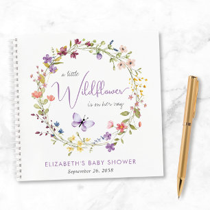Fleur sauvage Aquarelle Bébé Fille Douche Livre d'