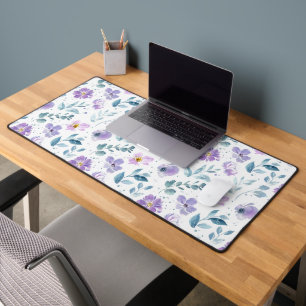 Fleur sauvage aquarelle verte violette