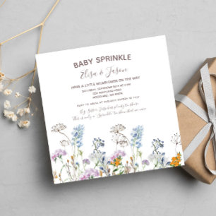Fleur sauvage Baby Girl Sprinkw Shower Invitation