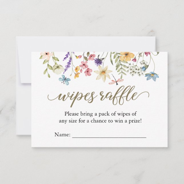 Fleur sauvage Baby In Bloom Wipes Carte Raffle (Devant)