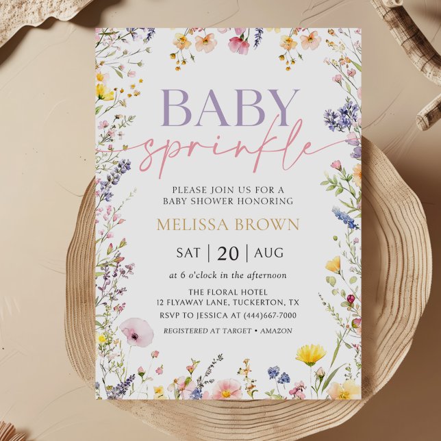 Fleur sauvage Baby Sprinkle Baby shower Invitation (Créateur téléchargé)