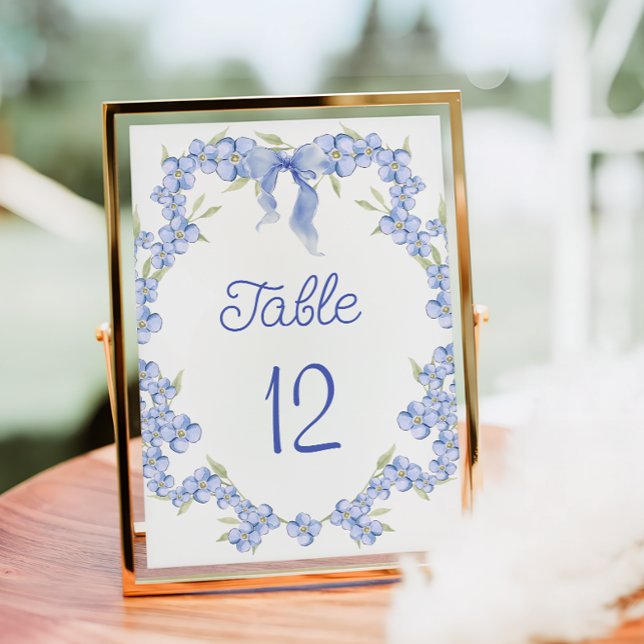 Fleur sauvage bleu Floral Numéro de table (Créateur téléchargé)