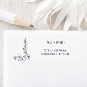 Fleur sauvage Bluebonnet Floral Adresse de retour