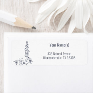 Fleur sauvage Bluebonnet Floral Adresse de retour