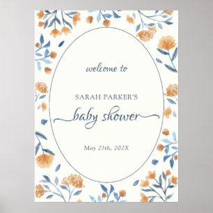 Fleur sauvage Boho Affiche de bienvenue Baby showe