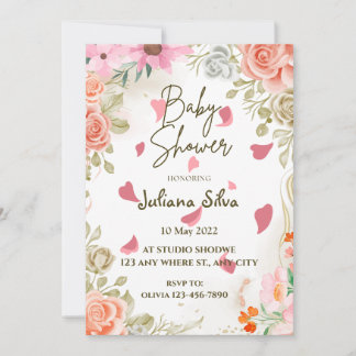 Fleur sauvage Boho Baby shower Invitation