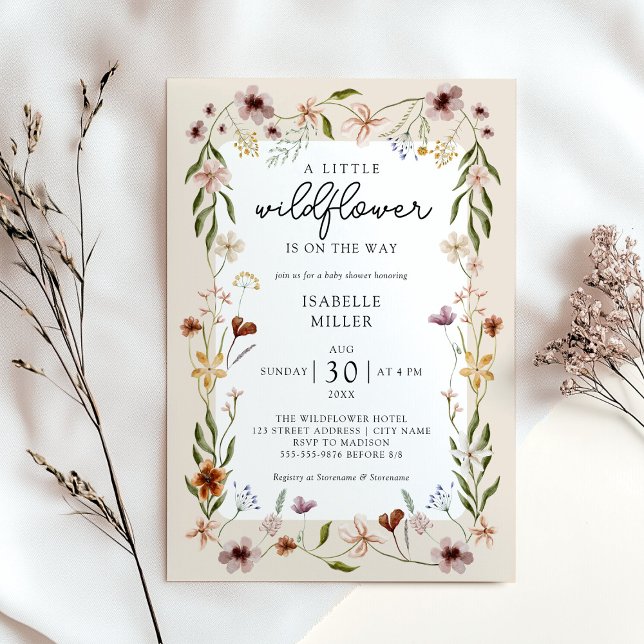 Fleur sauvage Boho Baby shower Invitation (Créateur téléchargé)
