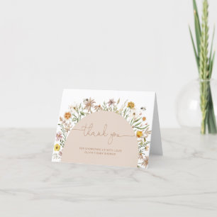 Fleur sauvage Boho Baby shower moderne Carte de re