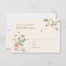 Fleur sauvage Boho | Carte de réponse botanique