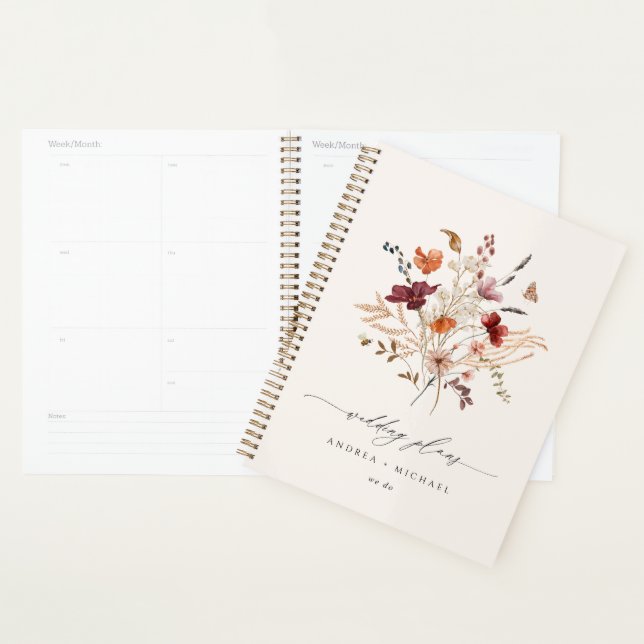 Fleur sauvage Boho Elegant Mariage de automne (Devant avec enveloppe)