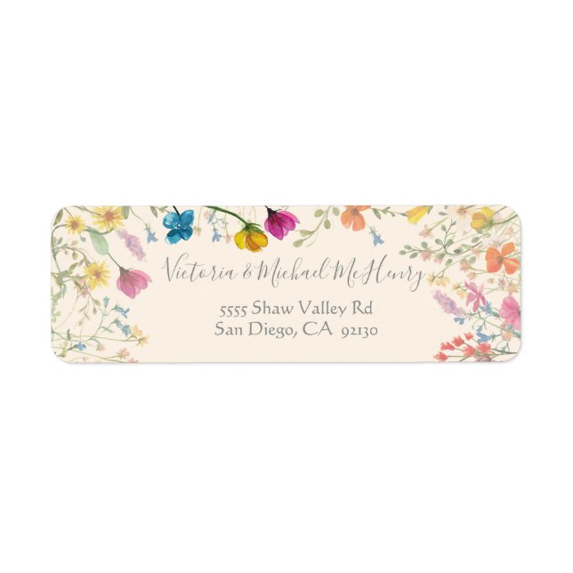 Fleur sauvage Boho Floral Garden adresse de retour (Devant)