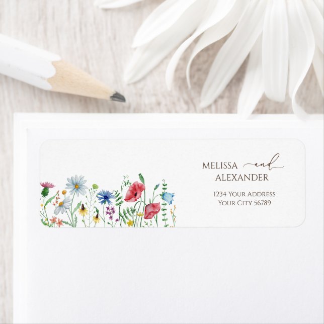 Fleur sauvage Boho Garden Adresse de retour Label (En situation)