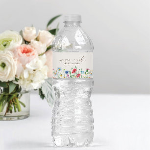 Fleur sauvage Boho Garden Étiquette bouteille d'ea