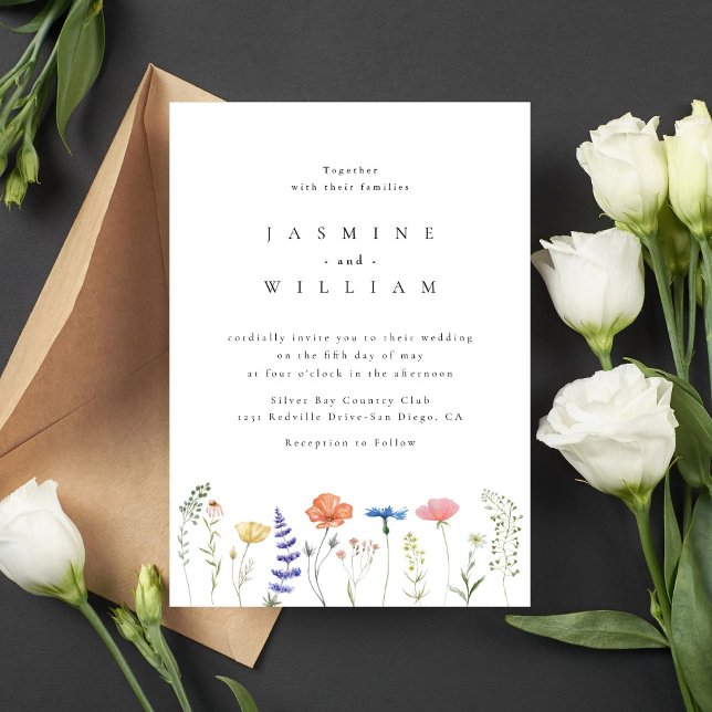 Fleur sauvage Boho Garden Mariage Invitation (Créateur téléchargé)