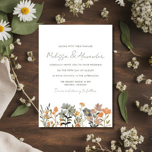 Fleur sauvage Boho Mariage de automne Invitation
