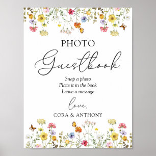 Fleur sauvage Boho Mariage Photo Livre d'or