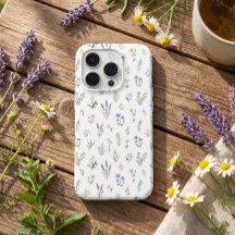 Fleur Sauvage Botanique Bleu Lavande Floral Boho 