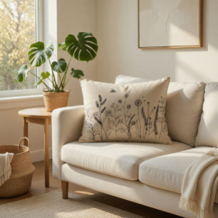 Fleur sauvage botanique Coussin d'accent avec conc