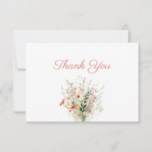 Fleur sauvage Bouquet Merci Carte de note